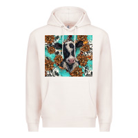 Pale Pink western black and white cow Premium Hoodie - BarkalooDesign