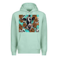 Seafoam western black and white cow Premium Hoodie - BarkalooDesign