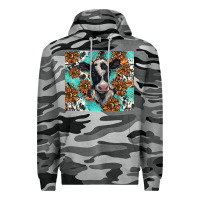 Slate Camo western black and white cow Premium Hoodie - BarkalooDesign