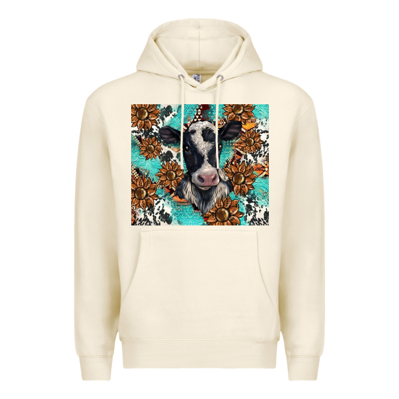 Western Black And White Cow Premium Hoodie by BarkalooDesign | Teevron