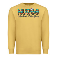 Antique Gold coffee scrubs and rubber gloves Premium Sweatshirt - CowhideDigitalArt