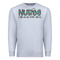 Heather Grey coffee scrubs and rubber gloves Premium Sweatshirt - CowhideDigitalArt
