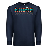 Navy coffee scrubs and rubber gloves Premium Sweatshirt - CowhideDigitalArt