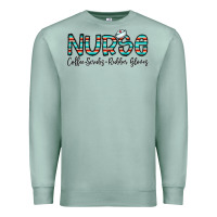 Seafoam coffee scrubs and rubber gloves Premium Sweatshirt - CowhideDigitalArt