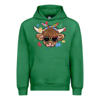 Emerald autism awareness cow Urban Hoodie - MaliasSmallBusiness