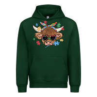 Forest Green autism awareness cow Urban Hoodie - MaliasSmallBusiness