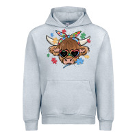 Heather Grey autism awareness cow Urban Hoodie - MaliasSmallBusiness