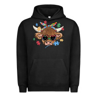 Pigment Black autism awareness cow Urban Hoodie - MaliasSmallBusiness