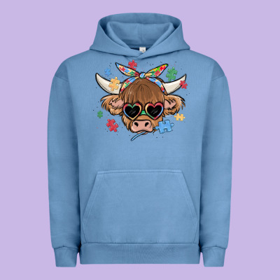 Autism Awareness Cow Urban Hoodie Designed By Maliassmallbusiness