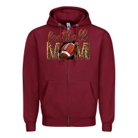 Burgundy football mom Zipper Hoodie - texasbilliewilder