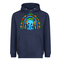 Navy autism elephant rainbow Heavyweight Hoodie - Zillion Design Studio