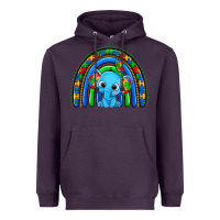 Plum autism elephant rainbow Heavyweight Hoodie - Zillion Design Studio