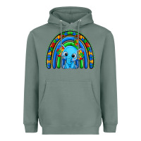 Sage autism elephant rainbow Heavyweight Hoodie - Zillion Design Studio