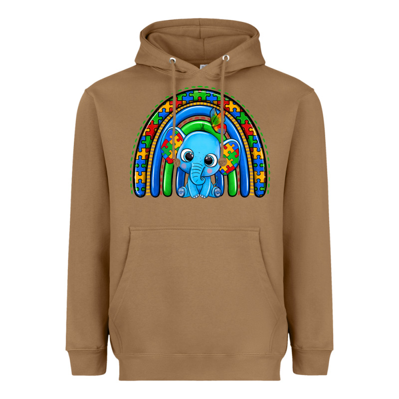 Autism Elephant Rainbow Heavyweight Hoodie by Zillion Design Studio | Teevron