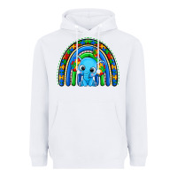 White autism elephant rainbow Heavyweight Hoodie - Zillion Design Studio