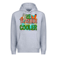 Heather Grey pe teacher but cooler Premium Hoodie - NancyCooperArtShop