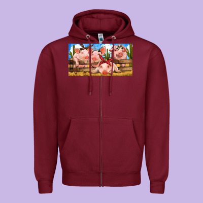 Zipper Hoodie Pig Farm