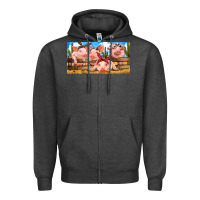 Charcoal Heather Pig Farm Zipper Hoodie - RanaPortraitStore