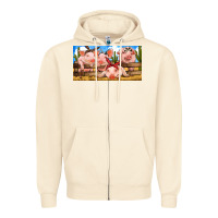 Sandshell Pig Farm Zipper Hoodie - RanaPortraitStore