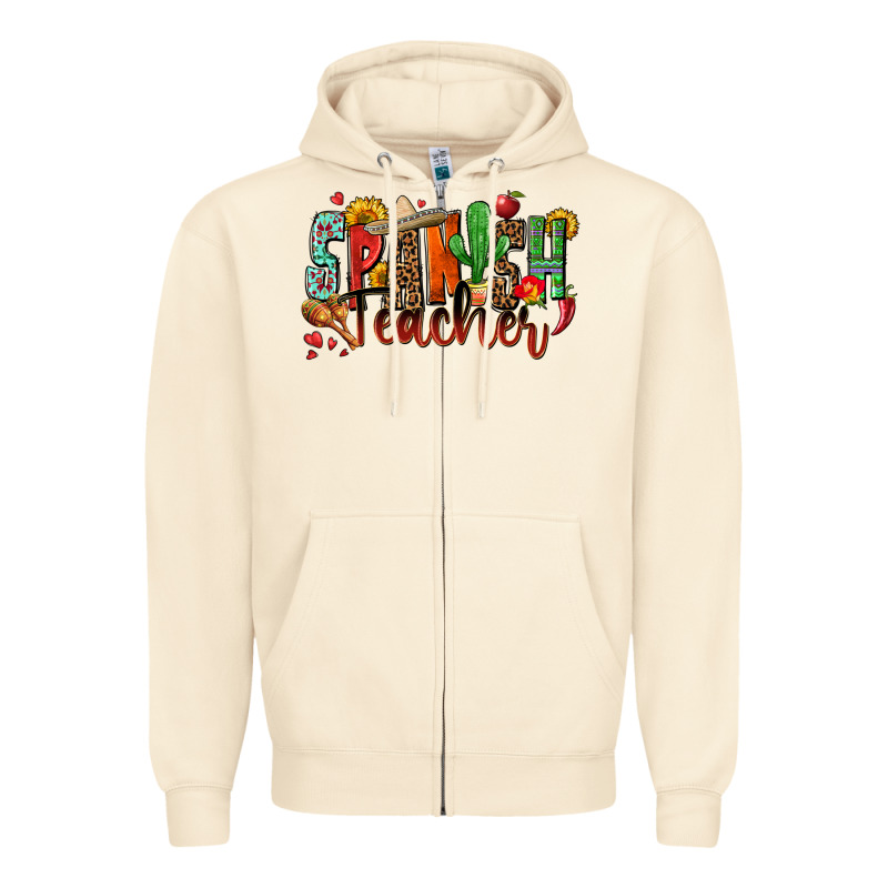 Spanish Teacher Zipper Hoodie by Zillion Design Studio | Teevron