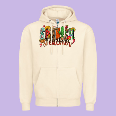 Spanish Teacher Zipper Hoodie Designed By Zillion Design Studio