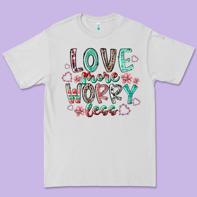 Love More Worry Less Premium Tee Designed By Racoondesign