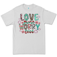 Dove Grey love more worry less Premium Tee - RacoonDesign