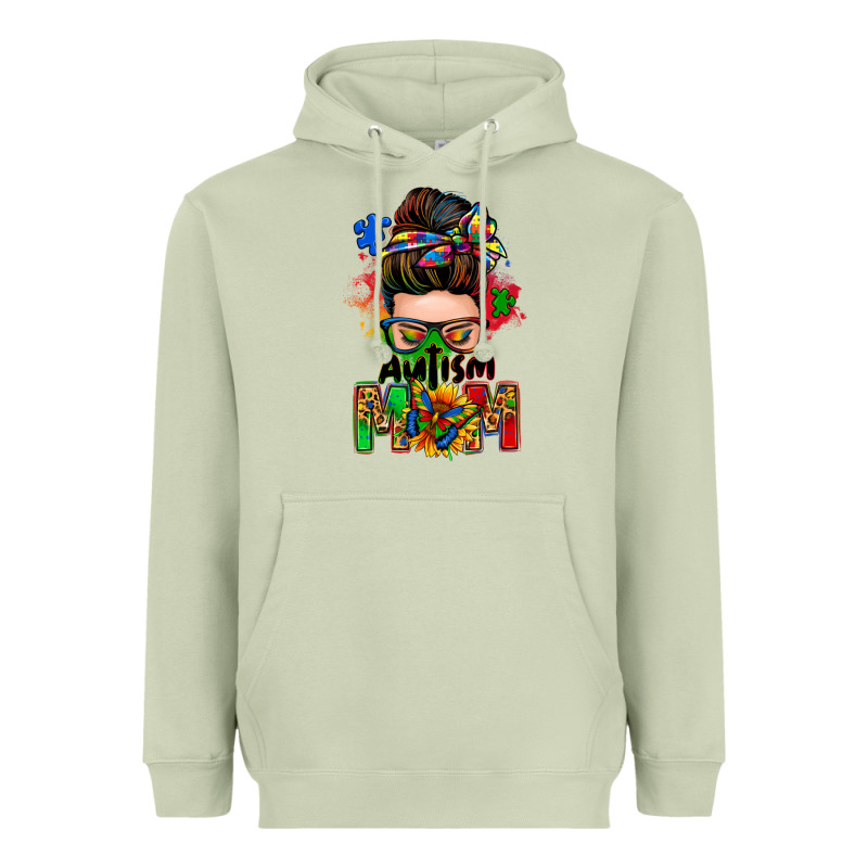 Autism Mom Messy Bun Heavyweight Hoodie by Zillion Design Studio | Teevron