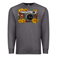 Charcoal Heather sunflower bee vintage camera Premium Sweatshirt - FaDigitalArtStudio