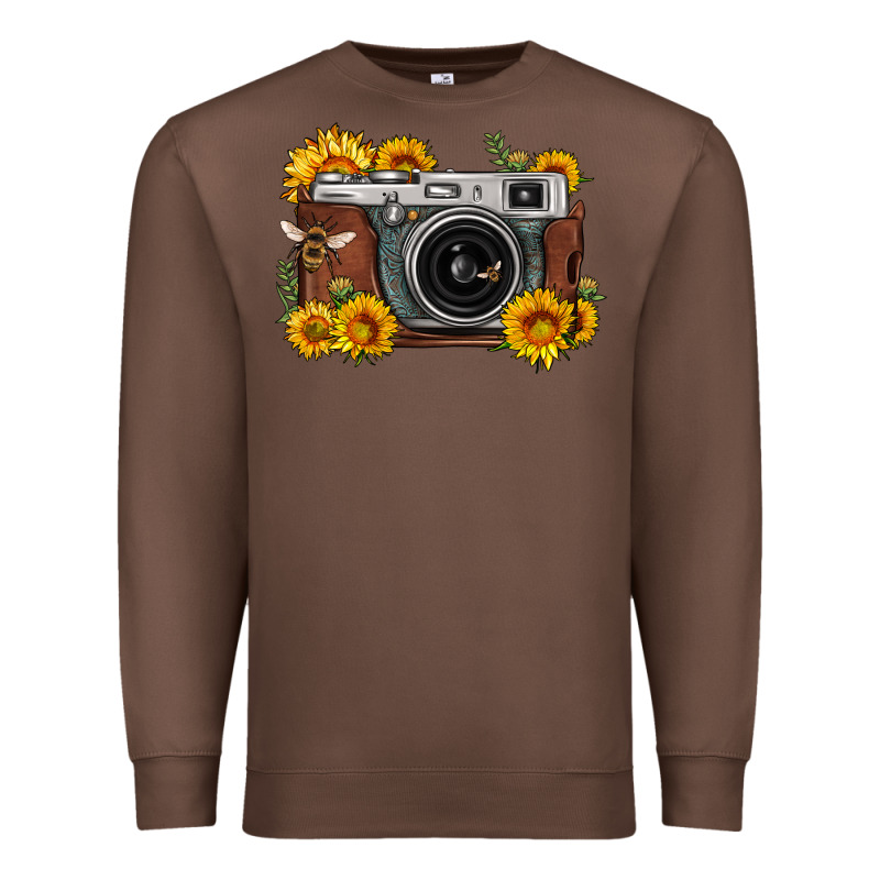Sunflower Bee Vintage Camera Premium Sweatshirt by FaDigitalArtStudio | Teevron
