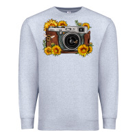 Heather Grey sunflower bee vintage camera Premium Sweatshirt - FaDigitalArtStudio