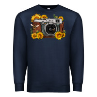 Navy sunflower bee vintage camera Premium Sweatshirt - FaDigitalArtStudio
