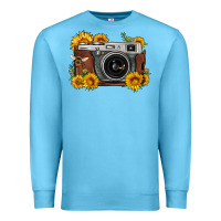 Ocean Blue sunflower bee vintage camera Premium Sweatshirt - FaDigitalArtStudio
