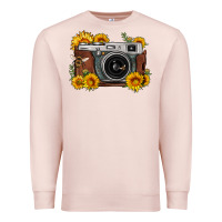 Pale Pink sunflower bee vintage camera Premium Sweatshirt - FaDigitalArtStudio