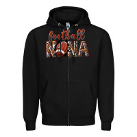 Black football nana with leopard Zipper Hoodie - texasbilliewilder