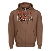 Chestnut football nana with leopard Zipper Hoodie - texasbilliewilder
