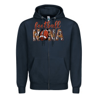 Navy football nana with leopard Zipper Hoodie - texasbilliewilder