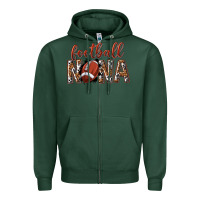 Sports Green football nana with leopard Zipper Hoodie - texasbilliewilder