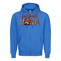 True Royal football nana with leopard Zipper Hoodie - texasbilliewilder