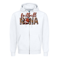 White football nana with leopard Zipper Hoodie - texasbilliewilder