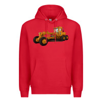 Red Motor Grader Premium Hoodie - LillyAllenDesigns