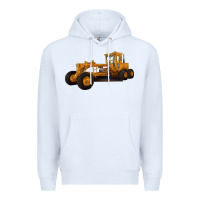 White Motor Grader Premium Hoodie - LillyAllenDesigns
