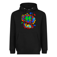 Black autism superhero ripped tshirt Heavyweight Hoodie - Zillion Design Studio