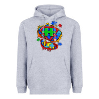 Heather Grey autism superhero ripped tshirt Heavyweight Hoodie - Zillion Design Studio