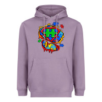 Lavender autism superhero ripped tshirt Heavyweight Hoodie - Zillion Design Studio