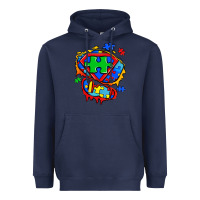 Navy autism superhero ripped tshirt Heavyweight Hoodie - Zillion Design Studio