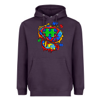 Plum autism superhero ripped tshirt Heavyweight Hoodie - Zillion Design Studio