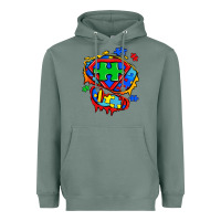 Sage autism superhero ripped tshirt Heavyweight Hoodie - Zillion Design Studio