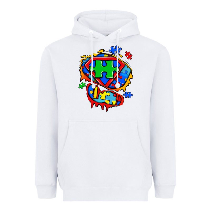 Autism Superhero Ripped Tshirt Heavyweight Hoodie by Zillion Design Studio | Teevron