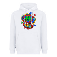 White autism superhero ripped tshirt Heavyweight Hoodie - Zillion Design Studio